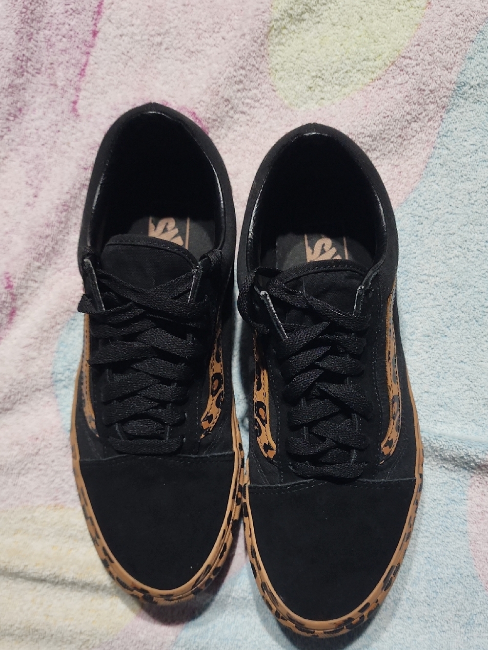 Vans Old Skool Platform Leopard Print Low Top Sneakers W Sz 10 - Picture 7 of 10